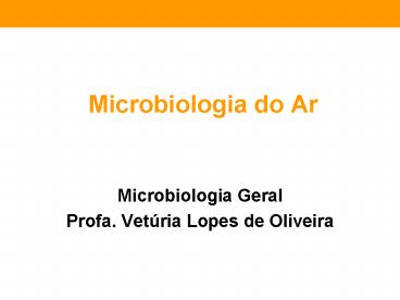 Microbiologia do Ar