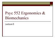 Psyc 552 Ergonomics