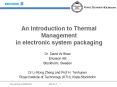 An Introduction to Thermal Management in electronic system packaging PowerPoint PPT Presentation