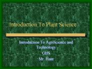 Introduction To Plant Science