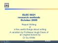 ELEC 6021 research methods October 2009 PowerPoint PPT Presentation