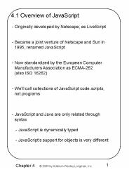 4.1 Overview of JavaScript