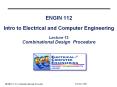 ENGIN 112 Intro to Electrical and Computer Engineering Lecture 13 Combinational Design Procedure PowerPoint PPT Presentation