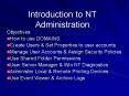 Introduction to NT Administration PowerPoint PPT Presentation