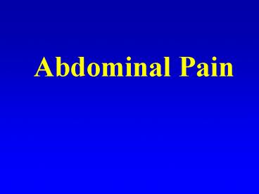 Abdominal Pain