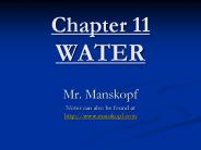 Chapter 11 WATER
