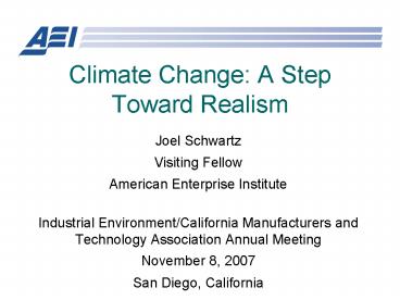 Climate Change: A Step Toward Realism