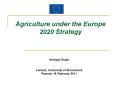 Agriculture under the Europe 2020 Strategy PowerPoint PPT Presentation