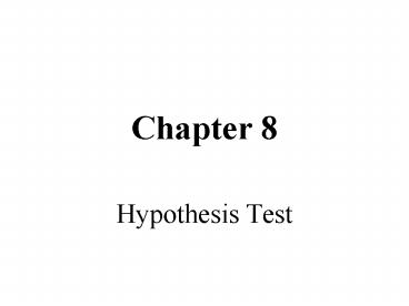 Hypothesis Test