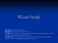 Word Study PowerPoint PPT Presentation