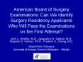 American Board of Surgery Examinations: Can We Identify Surgery Residency Applicants Who Will Pass the Examinations on the First Attempt? PowerPoint PPT Presentation