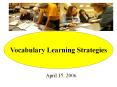 Vocabulary Learning Strategies PowerPoint PPT Presentation