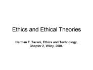 Ethics and Ethical Theories