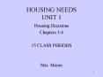 HOUSING NEEDS UNIT 1 PowerPoint PPT Presentation