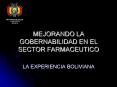 MEJORANDO LA GOBERNABILIDAD EN EL SECTOR FARMACEUTICO PowerPoint PPT Presentation