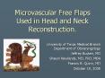 Microvascular Free Flaps Used in Head and Neck Reconstruction. PowerPoint PPT Presentation