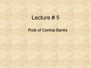Role of Central Banks