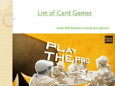 list of card games