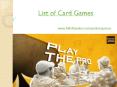 list of card games PowerPoint PPT Presentation