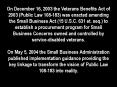 On December 16, 2003 the Veterans Benefits Act of 2003 (Public Law 108-183) was enacted amending the Small Business Act (15 U.S.C. 631 et. seq.) to establish a procurement program for Small Business Concerns owned and controlled by service-disabled PowerPoint PPT Presentation