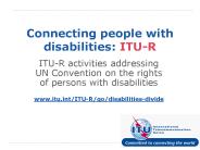 Connecting people with disabilities: ITU-R
