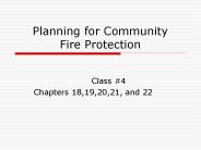 Planning for Community Fire Protection