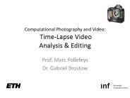 Computational Photography and Video: Time-Lapse Video Analysis