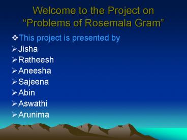 Welcome to the Project on 