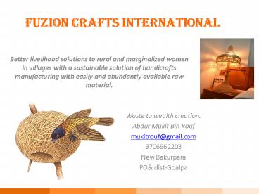 Waste to wealth creation.