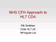 NHS CFH Approach to HL7 CDA PowerPoint PPT Presentation