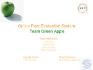 Online Peer Evaluation System  Team Green Apple