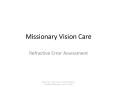 Missionary Vision Care PowerPoint PPT Presentation