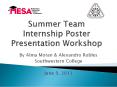 Summer Team Internship Poster Presentation Workshop PowerPoint PPT Presentation