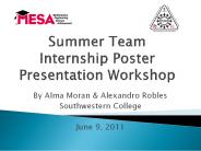 Summer Team Internship Poster Presentation Workshop
