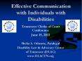 Effective Communication with Individuals with Disabilities PowerPoint PPT Presentation