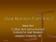 Goat Nutrition From A to Z PowerPoint PPT Presentation