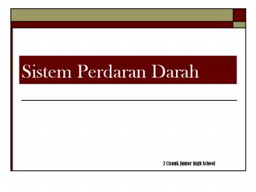 Sistem Perdaran Darah