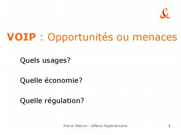 VOIP : Opportunit