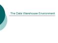 The Data Warehouse Environment PowerPoint PPT Presentation