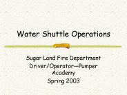 Water Shuttle Operations