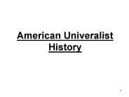 American Univeralist History