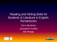 Reading and Writing Skills for Students of Literature in English: Romanticism PowerPoint PPT Presentation
