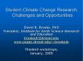 Student Climate Change Research:  Challenges and Opportunities PowerPoint PPT Presentation