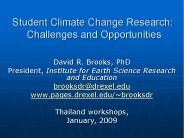 Student Climate Change Research:  Challenges and Opportunities