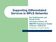 Supporting Differentiated Services in MPLS Networks