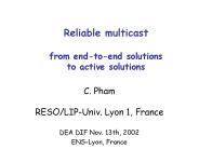 Reliable multicast  from end-to-end solutions to active solutions