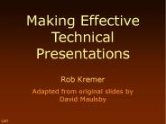 Making Effective Technical Presentations