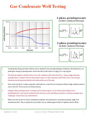 Gas Condensate Well Testing