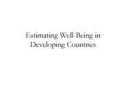Estimating Well-Being in Developing Countries