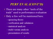 PERF EVAL (CONT